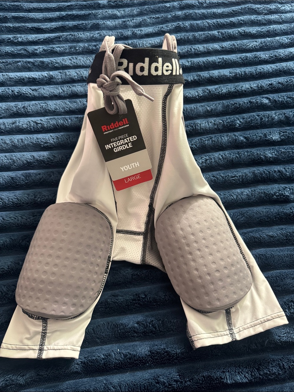 Riddell football Youth Large White/Gray Integrated Girdle NEW with TAGS